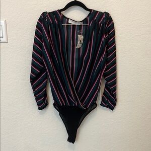 ASTR Striped Bodysuit NWT